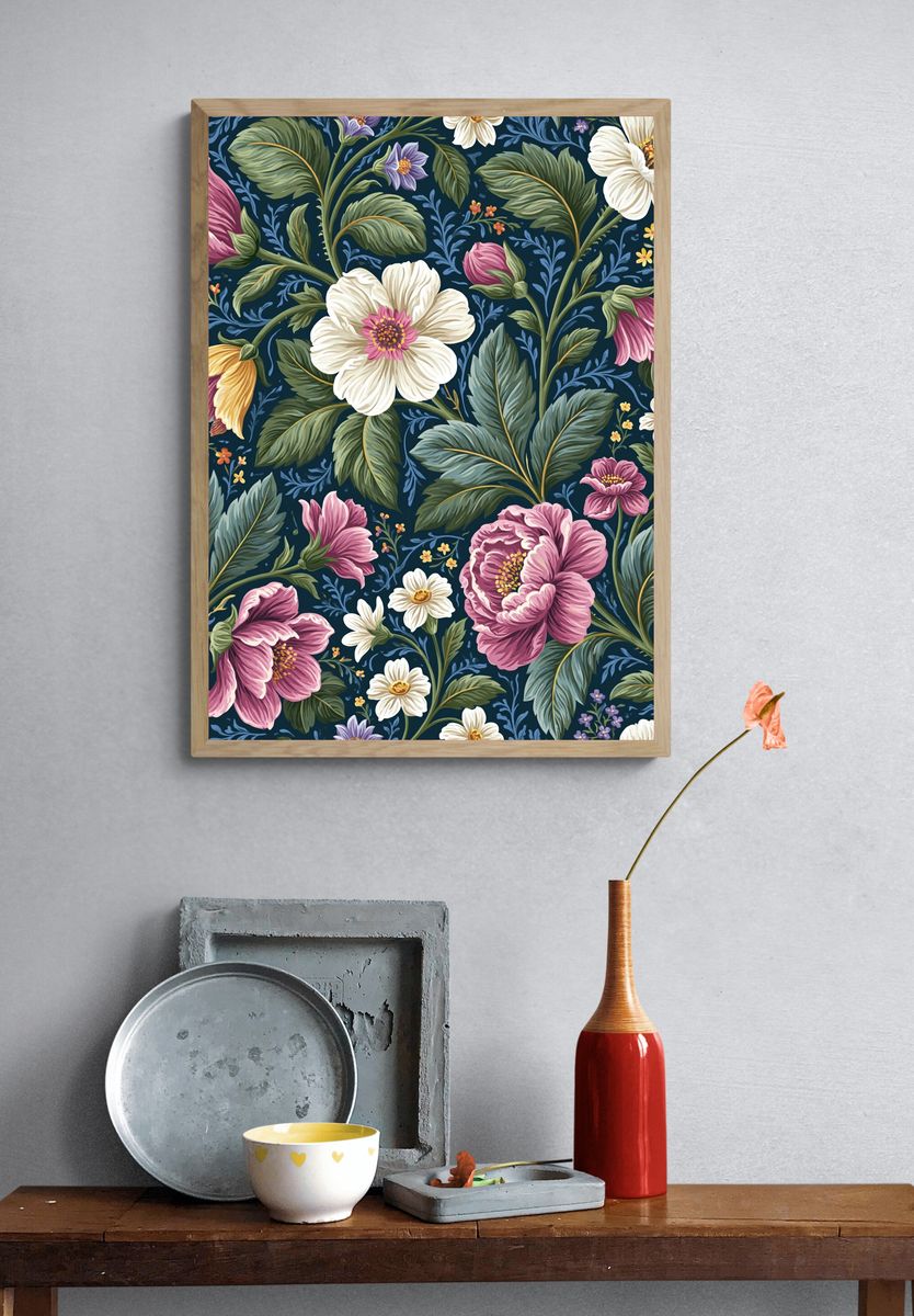 Floral Garden Pattern Poster. — room view 3