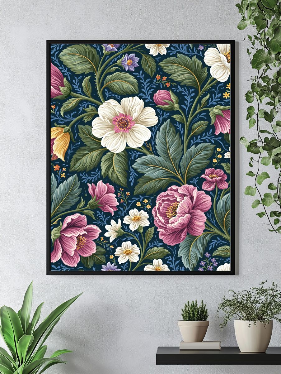 Floral Garden Pattern Poster. — room view 4
