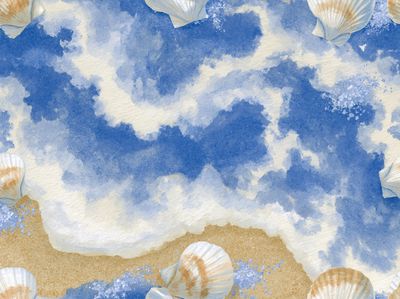 Seashell Sky Watercolor Poster.