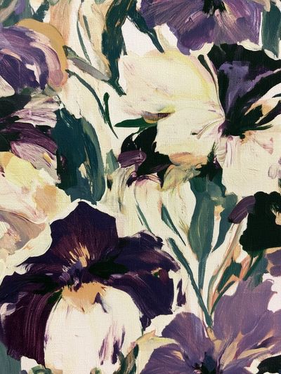 Purple Pansy Floral Print.