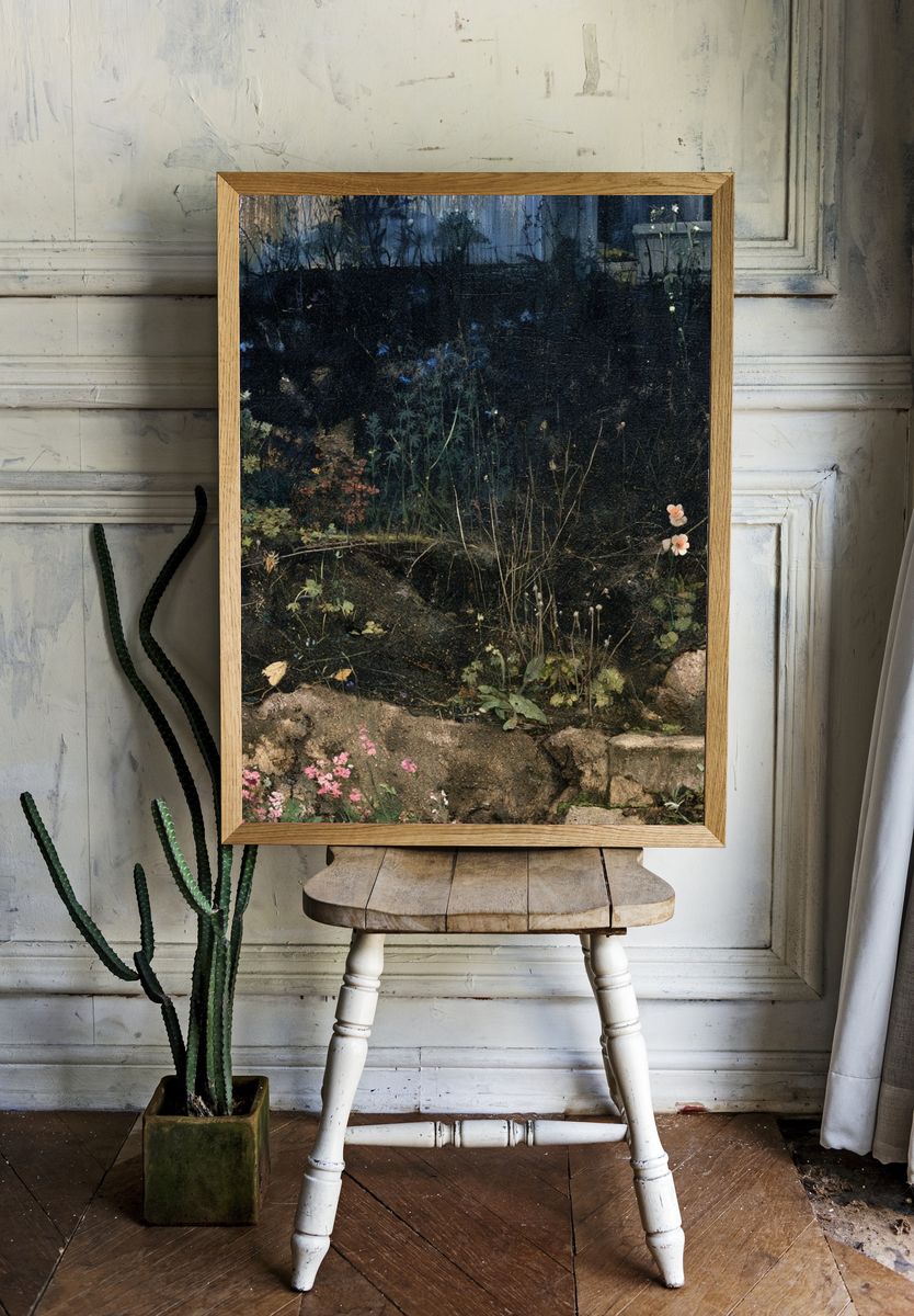 Moody Garden Path Poster. room preview