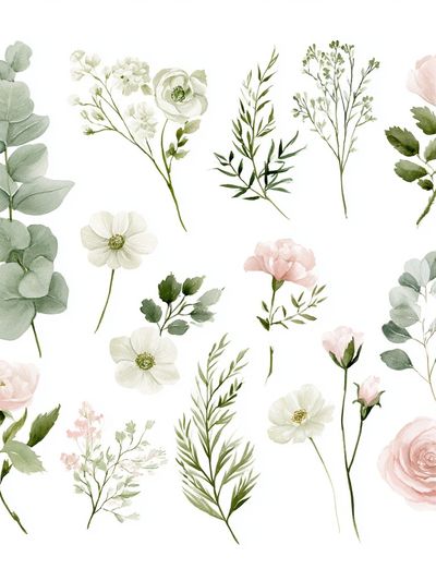 Soft Botanical Bouquet Poster. poster print