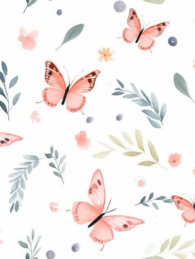 Pastel Butterfly Garden Print.