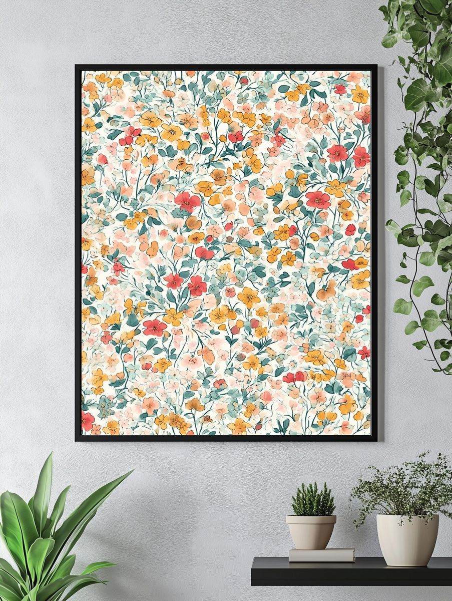 Pastel Wildflower Botanical Poster. — room view 4