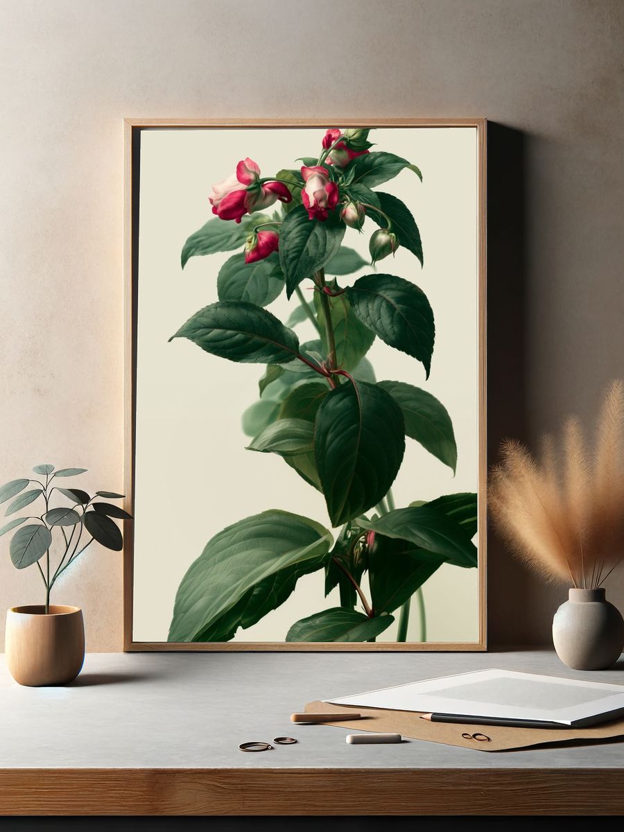 Pink Blossom Botanical Poster. — room view 2