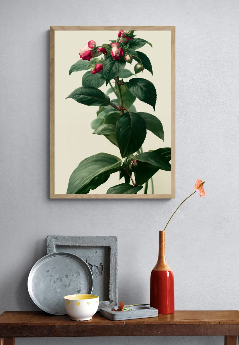 Pink Blossom Botanical Poster. — room view 3