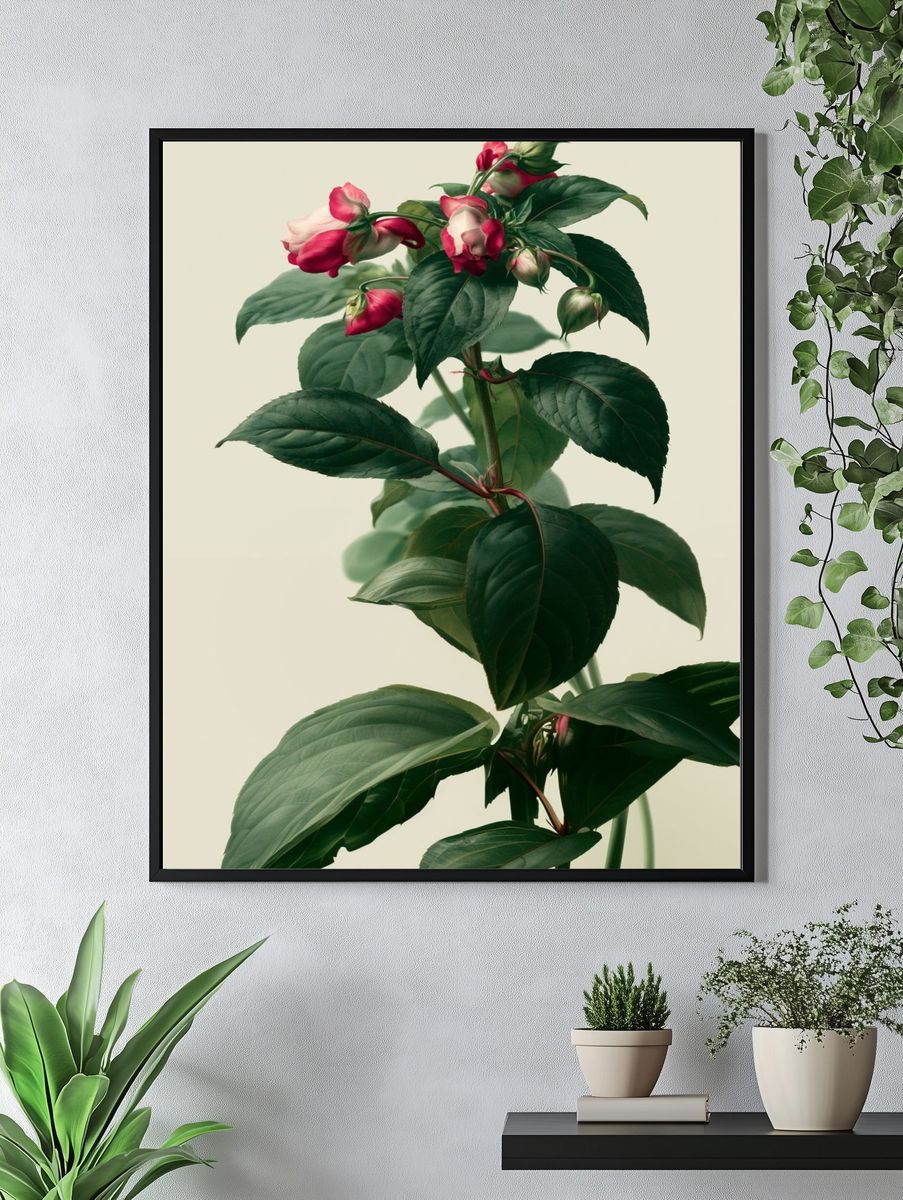 Pink Blossom Botanical Poster. — room view 4