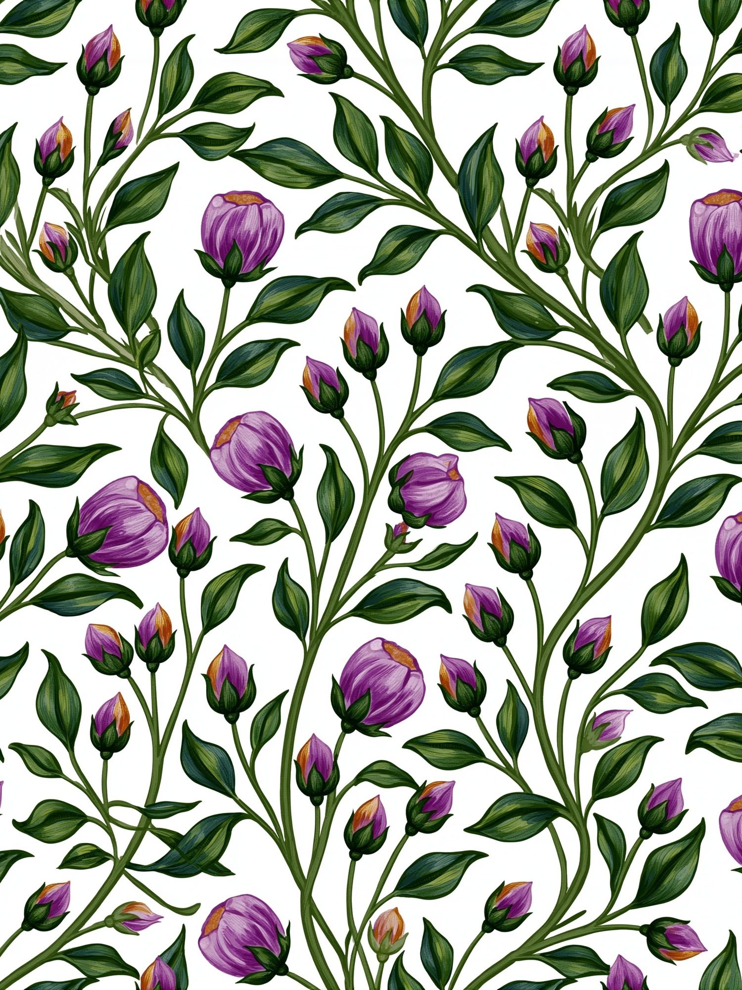 Purple Floral Vine Botanical Print. poster — botanical art