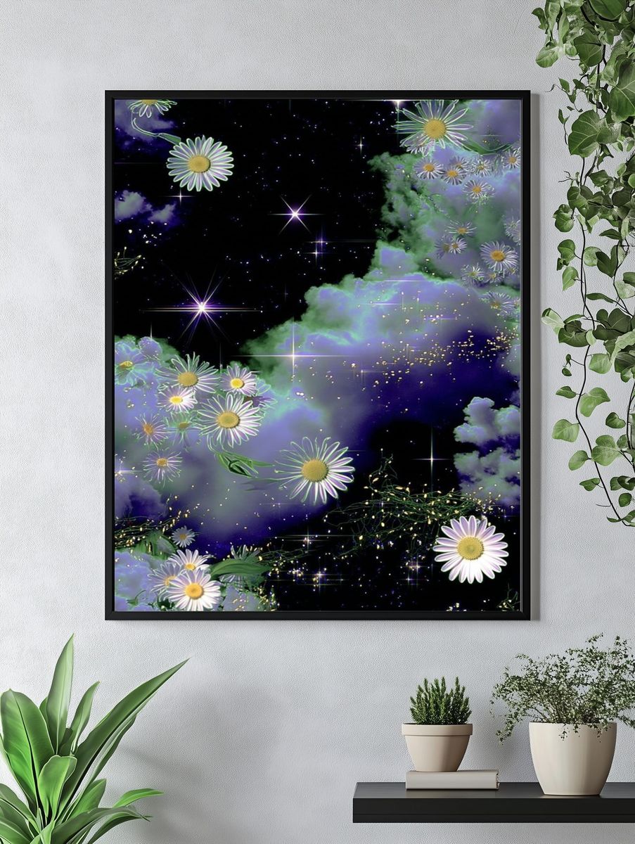 Celestial Daisy Cloudscape Print. — room view 4