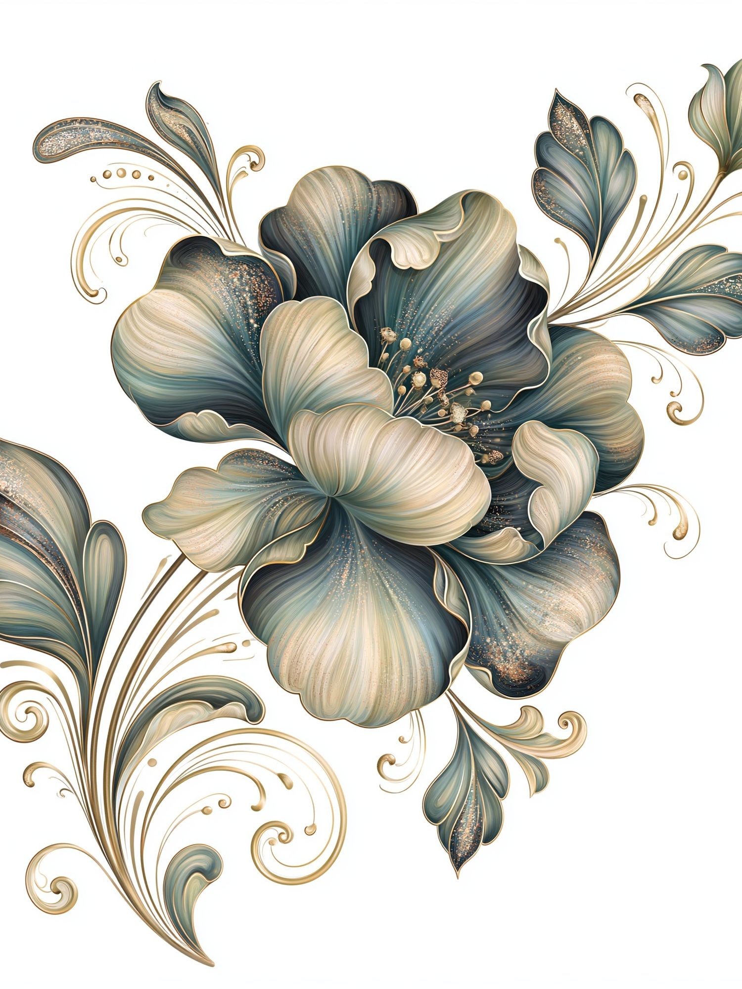 Elegant Floral Botanical Print. poster — botanical art
