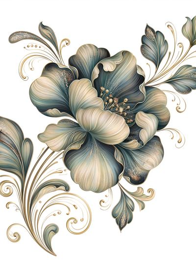 Elegant Floral Botanical Print.