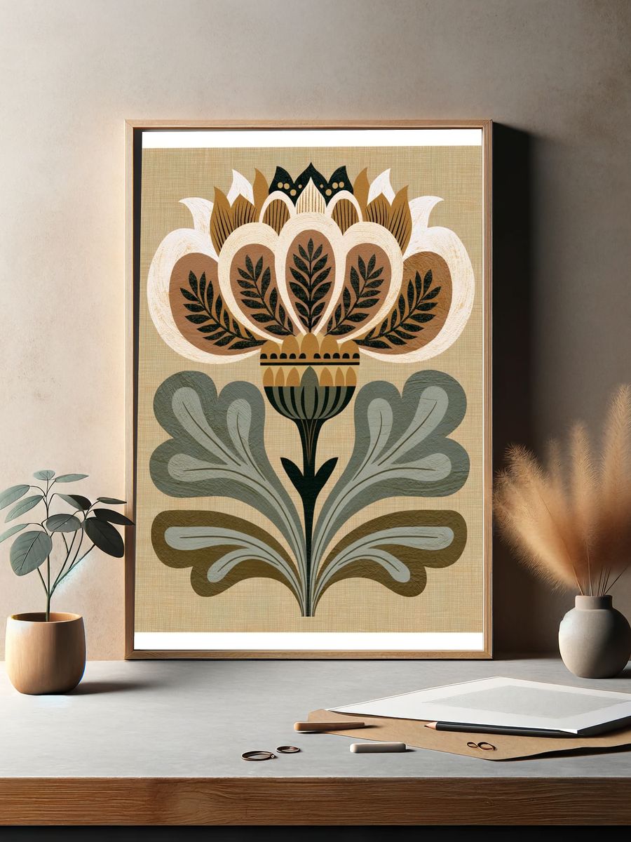 Botanical Folk Art Print. — room view 2
