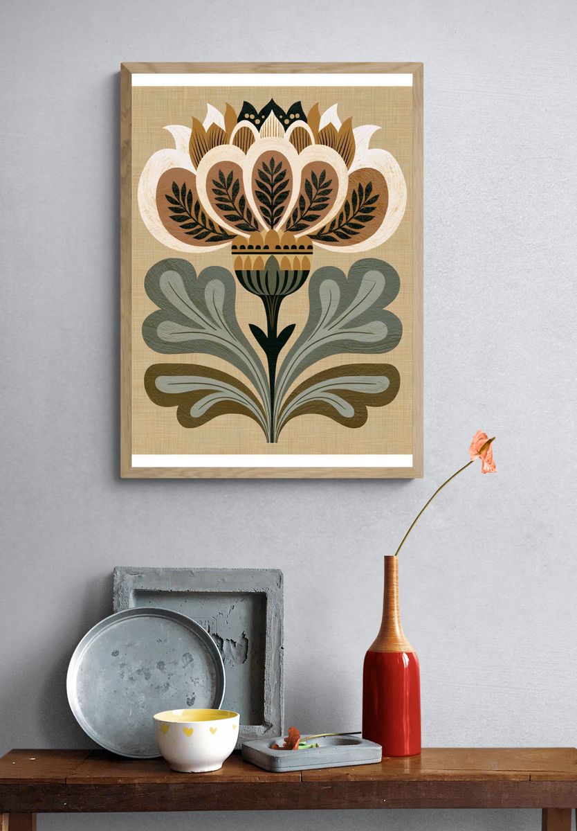 Botanical Folk Art Print. — room view 3