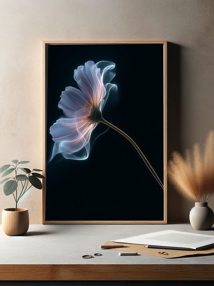 Glowing Flower Abstract Print. — room view 2