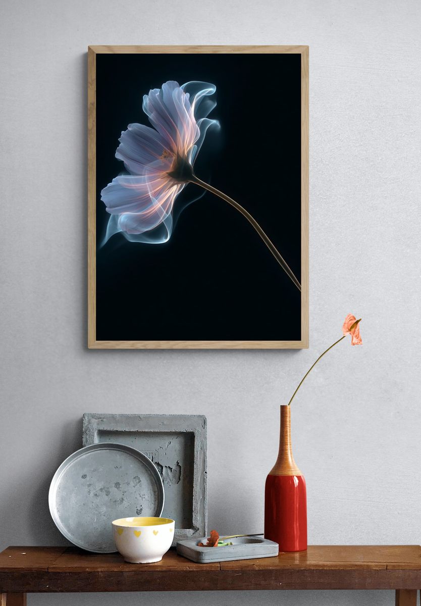 Glowing Flower Abstract Print. — room view 3