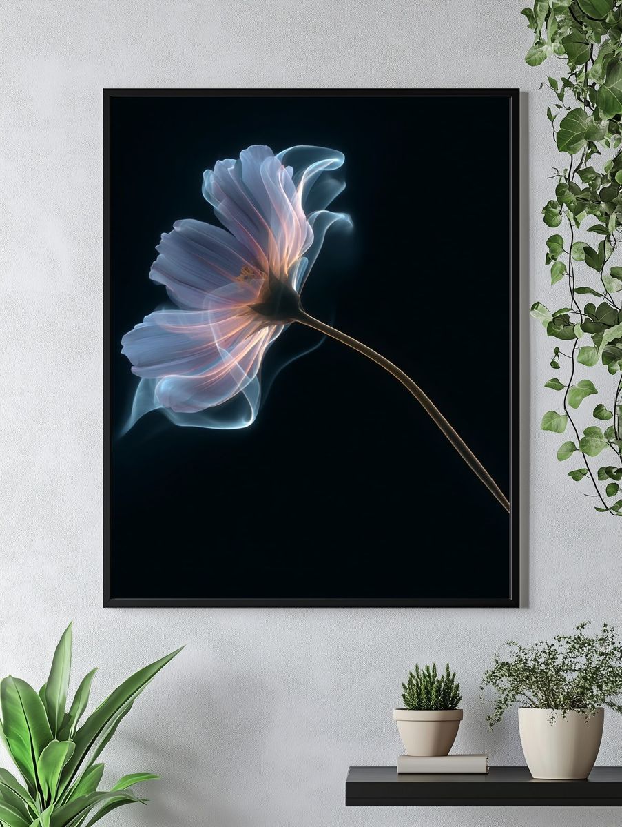 Glowing Flower Abstract Print. — room view 4