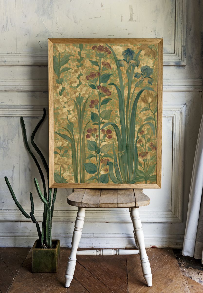 Botanical Floral Vintage Poster. room preview