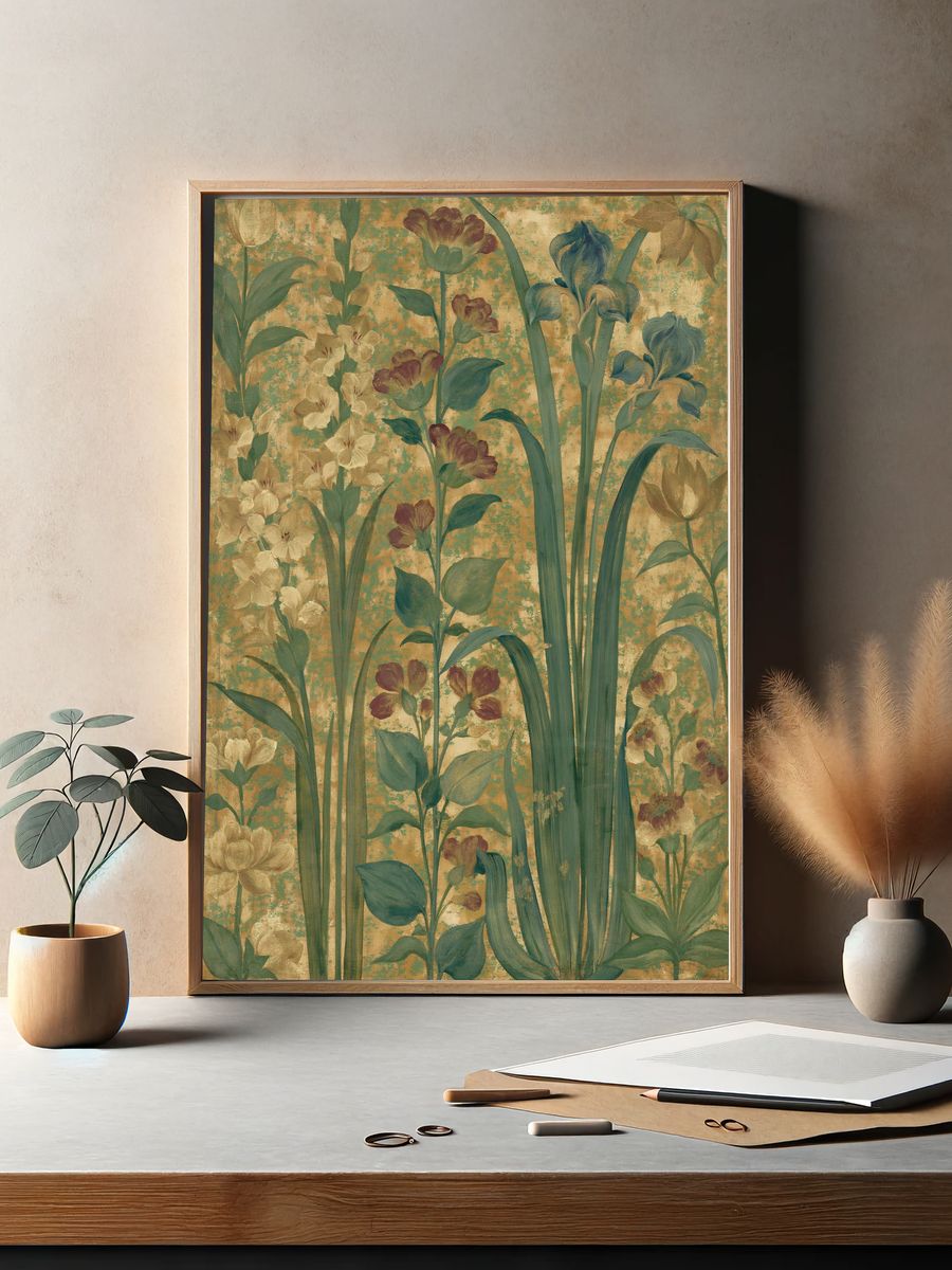 Botanical Floral Vintage Poster. — room view 2