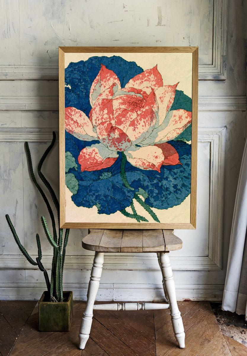 Lotus Bloom — Botanical Print. room preview