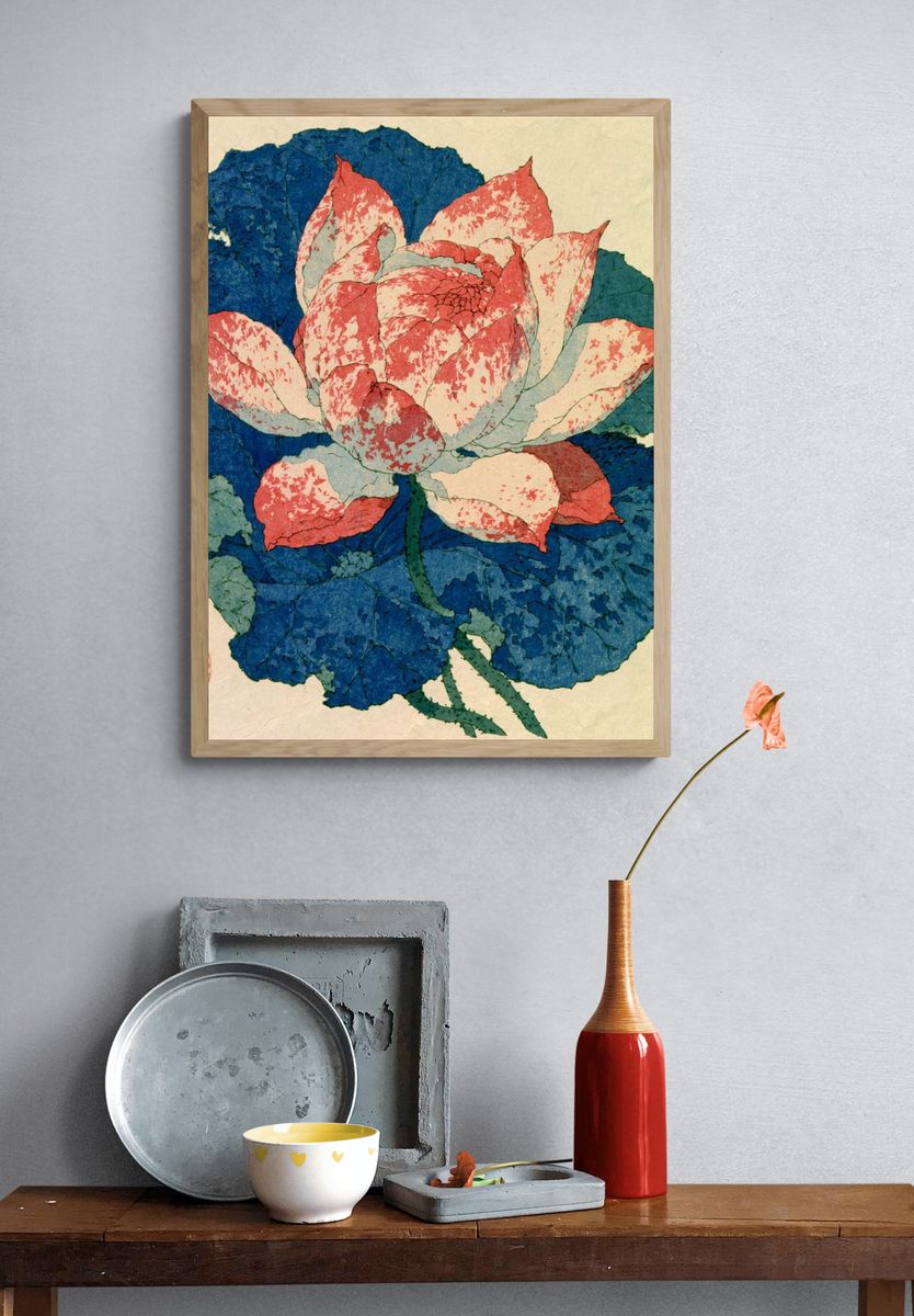 Lotus Bloom — Botanical Print. — room view 3