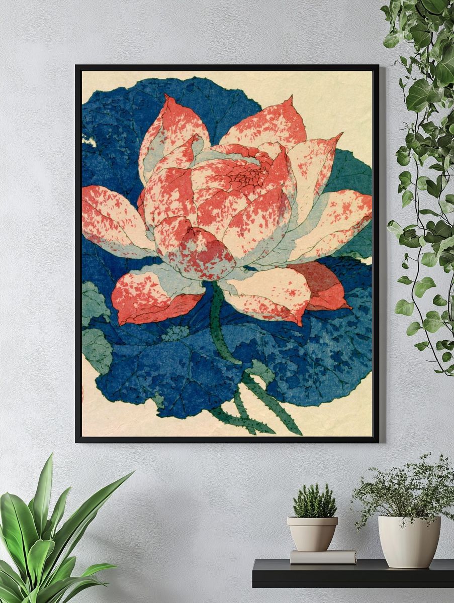 Lotus Bloom — Botanical Print. — room view 4