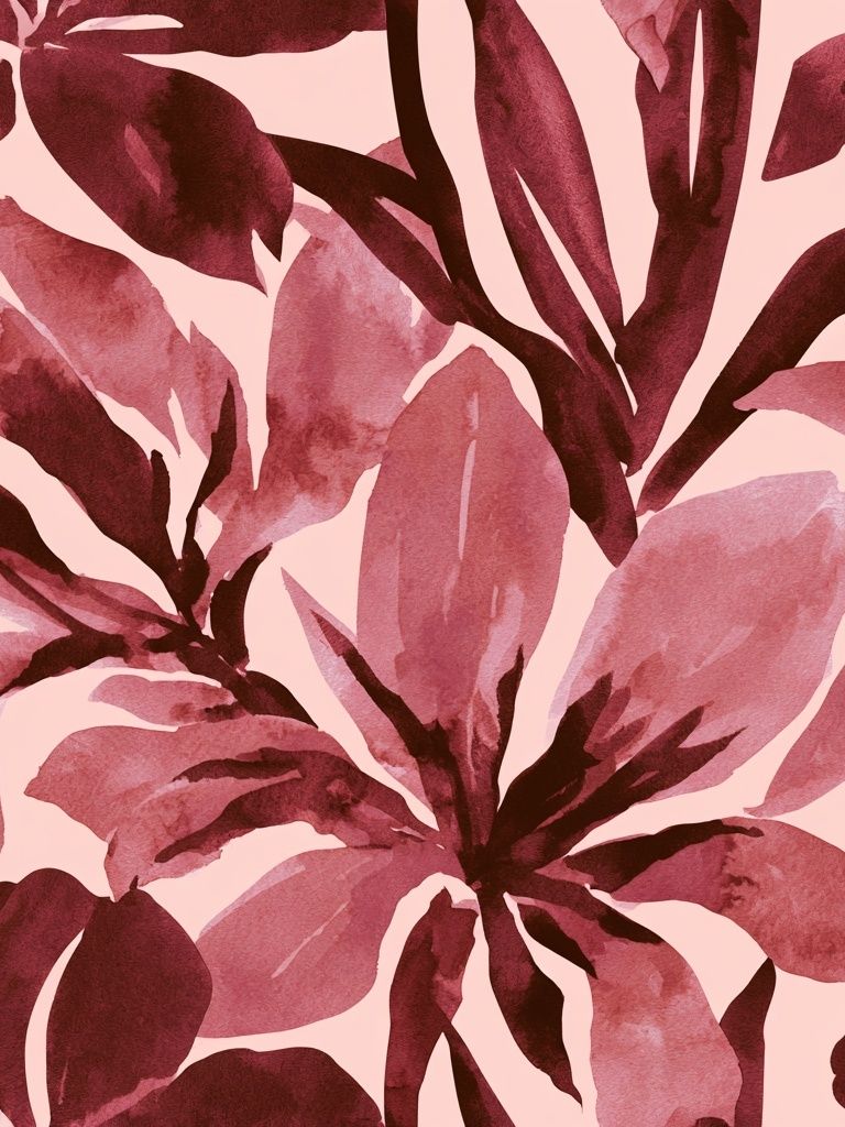 Pink Tropical Leaves Botanical Print. poster — botanical art