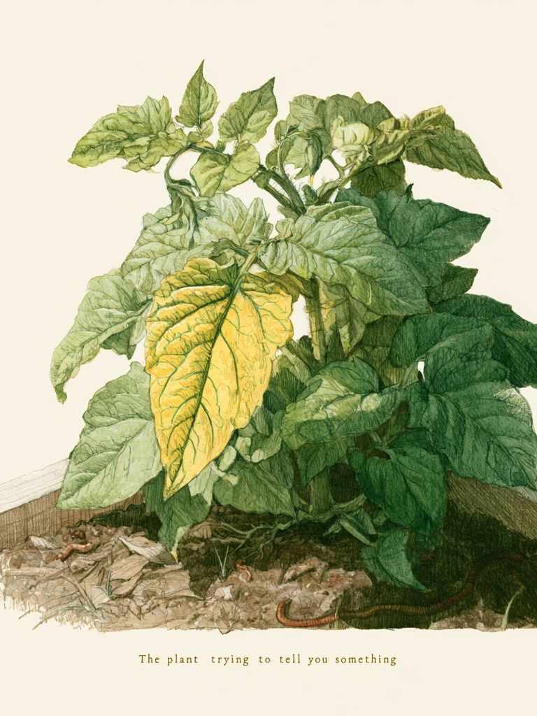 Wilting Plant Watercolor Poster. poster — botanical art
