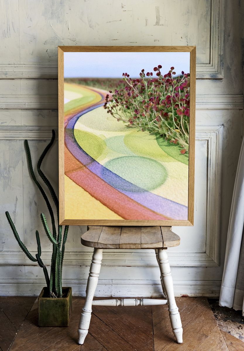 Rainbow Botanical Abstract Poster. room preview