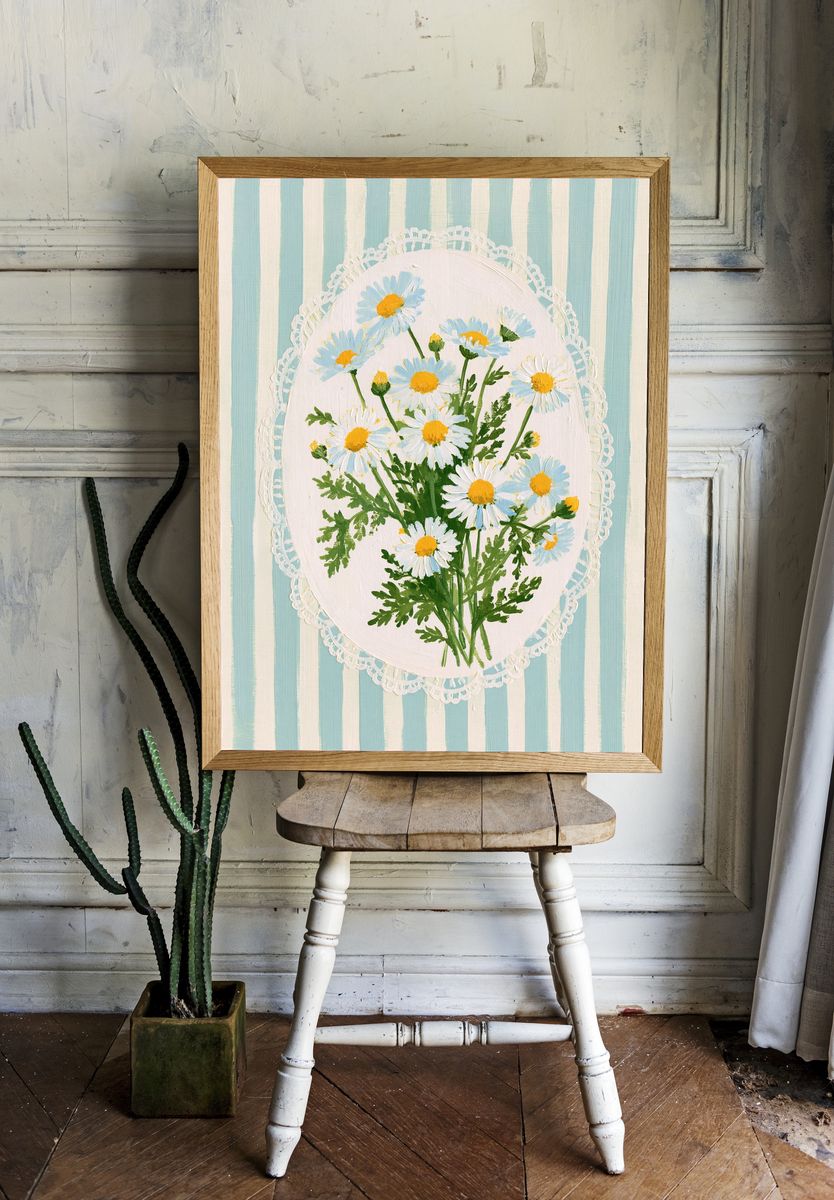 Daisy Bouquet Botanical Poster. room preview