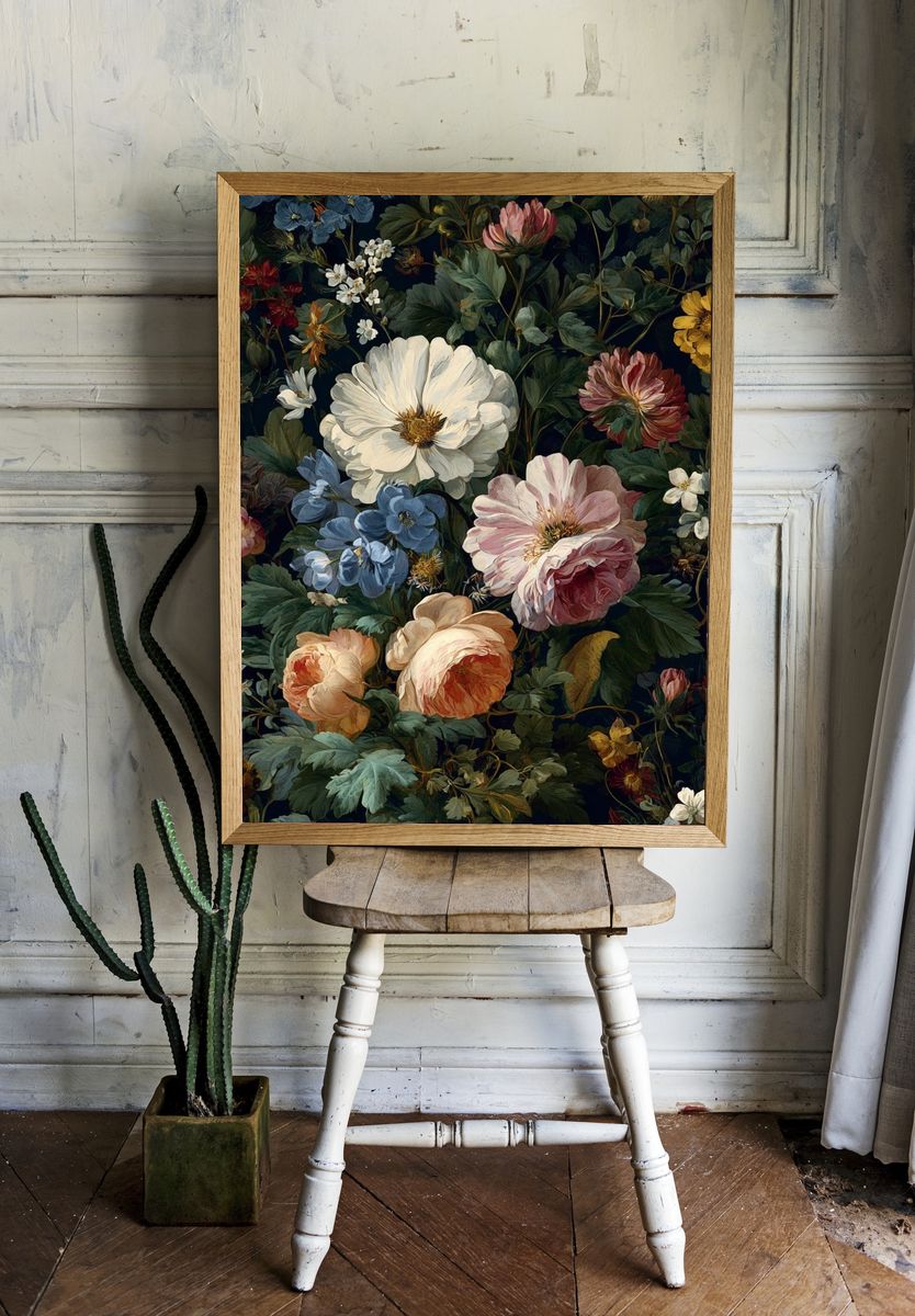 Botanical Floral Garden Print. room preview