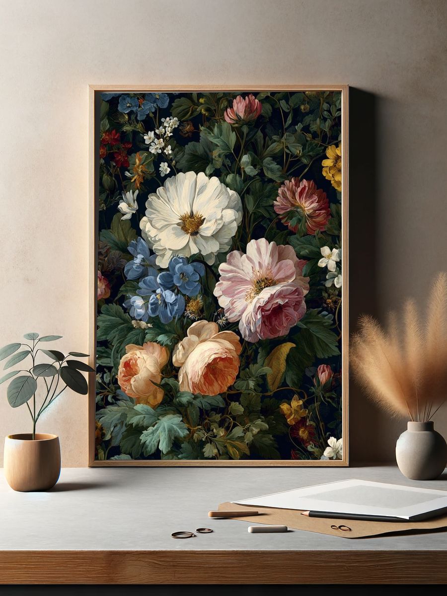 Botanical Floral Garden Print. — room view 2