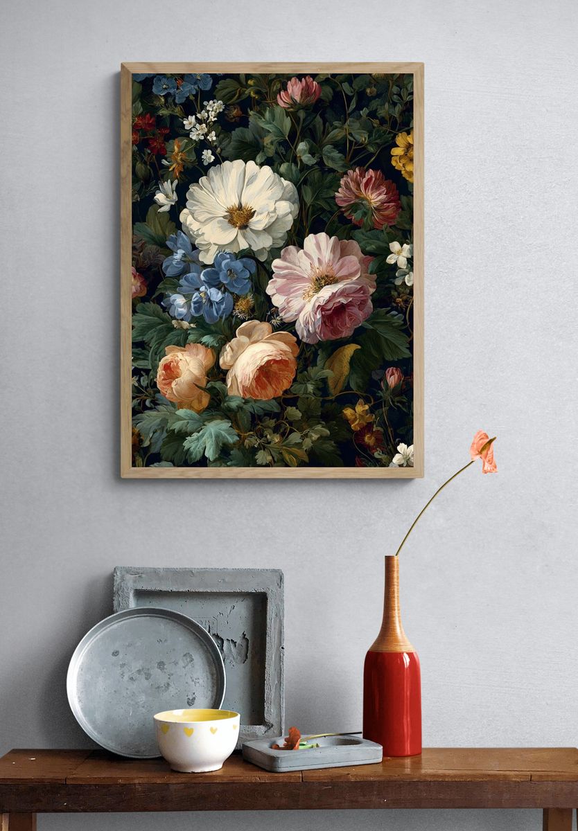 Botanical Floral Garden Print. — room view 3
