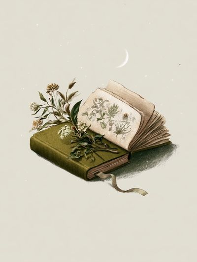 Botanical Book Still Life Print.