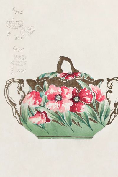 Design Sugar Bowl (1880-1910) painting. poster