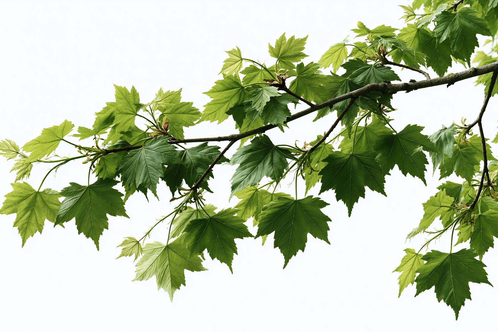 Green Maple Branch Botanical Print. poster detail