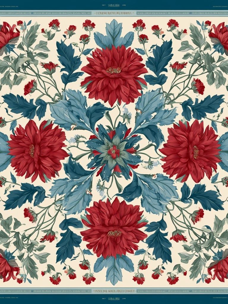 Floral Medallion Botanical Print. poster — botanical art
