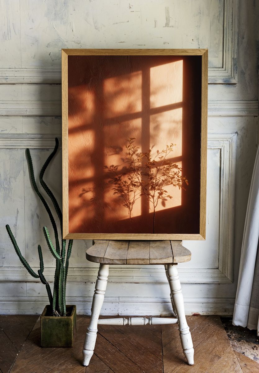 Sunlit Botanical Shadow Poster. room preview