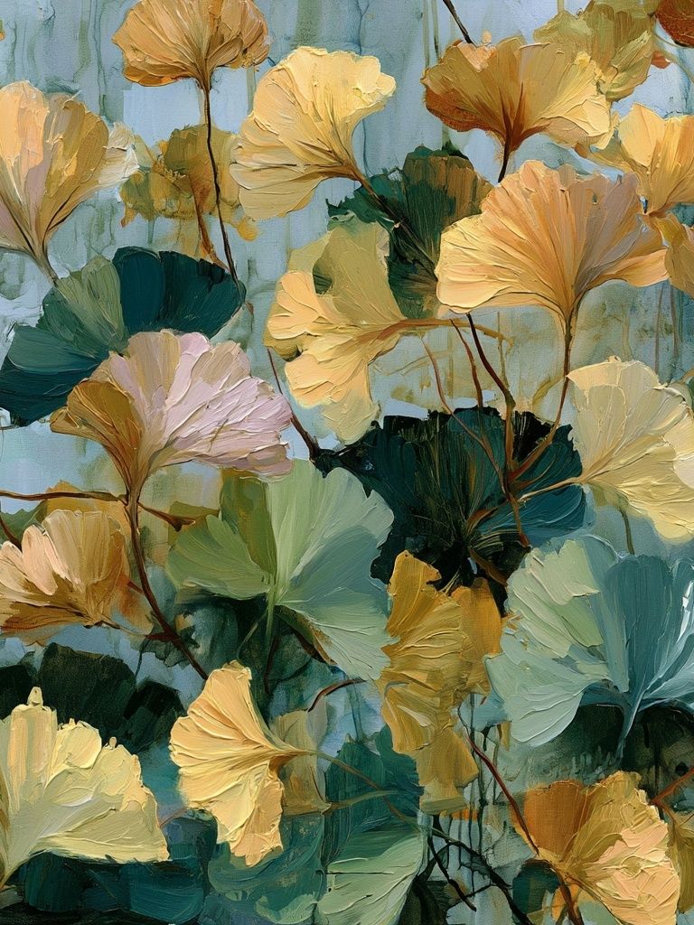 Ginkgo Leaves Botanical Print. poster — botanical art