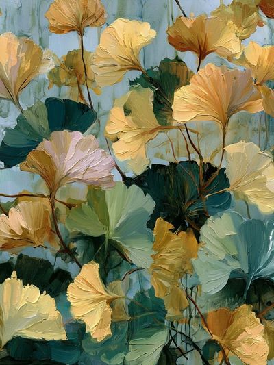 Ginkgo Leaves Botanical Print.
