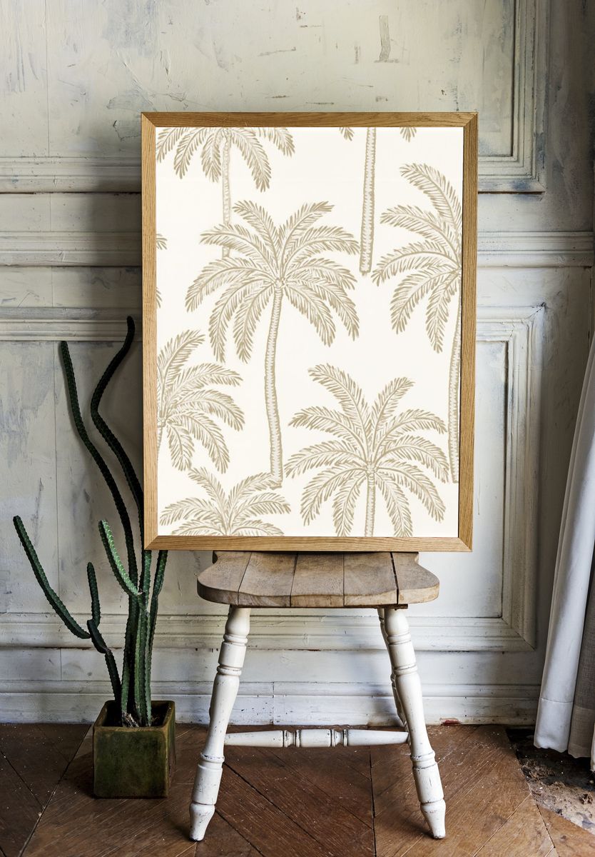 Palm Tree Pattern Print. — room view 1