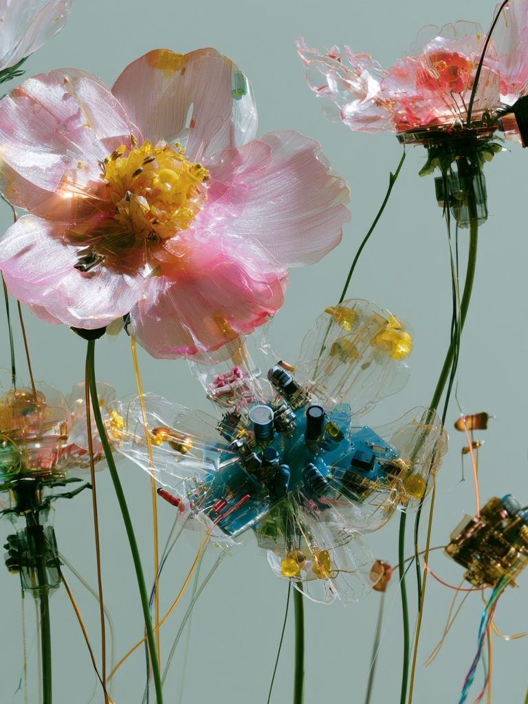 Translucent Floral Sculpture Print. poster detail