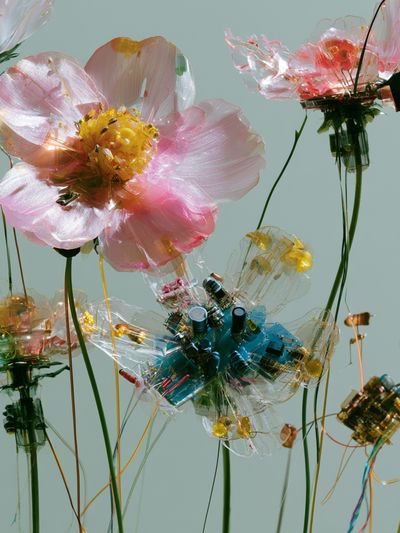 Translucent Floral Sculpture Print.