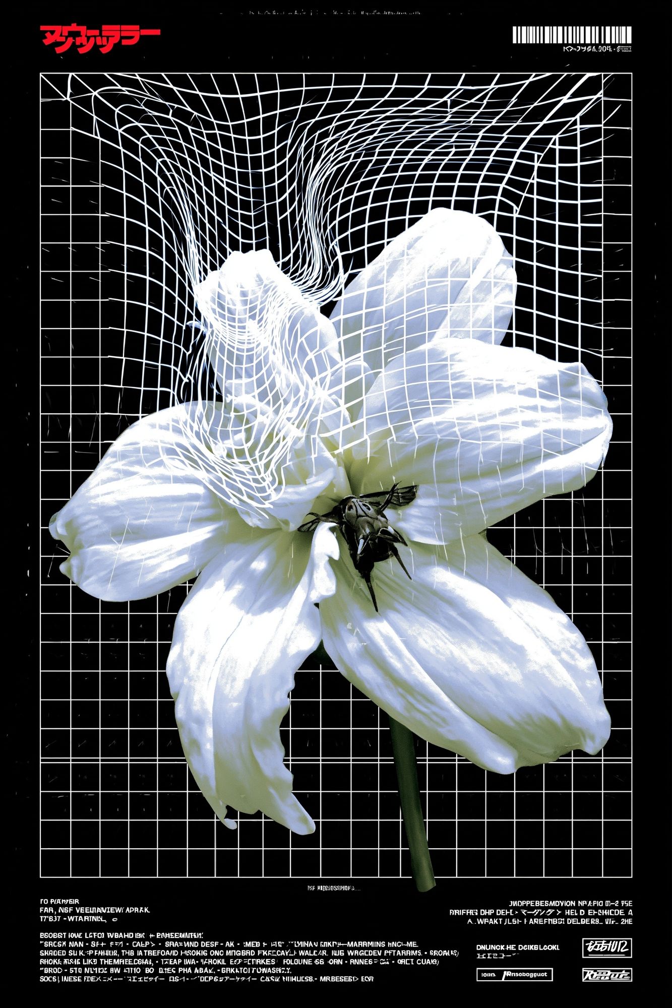Surreal White Flower Illustration Poster. poster — botanical art