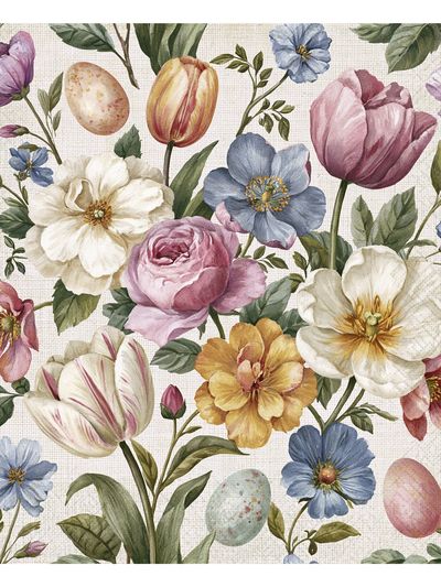 Pastel Floral Easter Print.