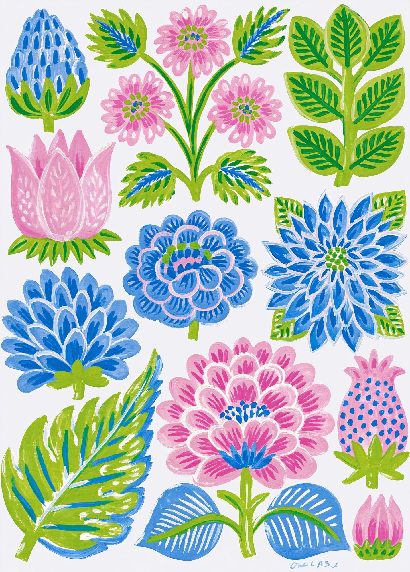 Floral Garden Illustration Poster. poster — botanical art