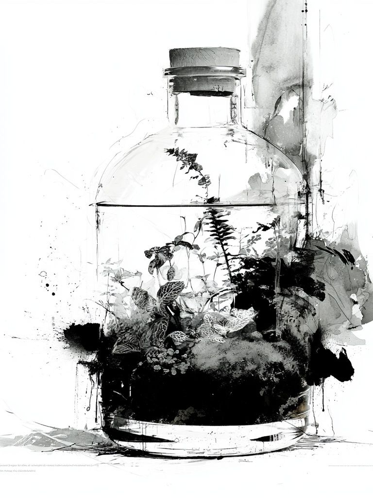 Botanical Bottle Ink Poster. poster detail