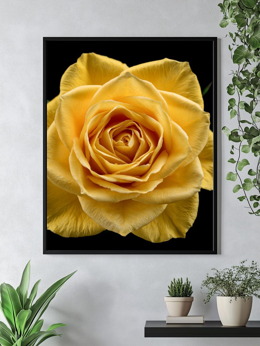 Yellow Rose Botanical Print. — room view 4