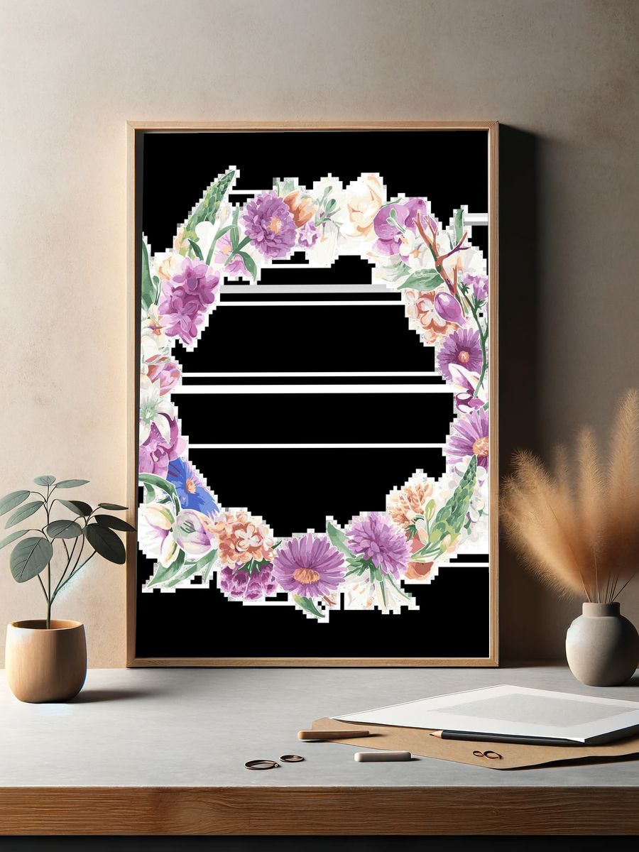 Calathea Veitchiana leaf illustration. Digitally. — room view 2