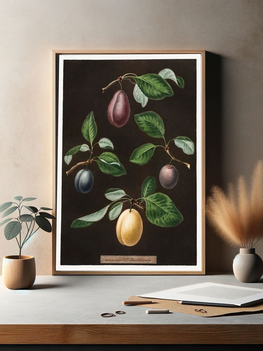 Plums (Pyrus) (1807) George Brookshaw. — room view 2