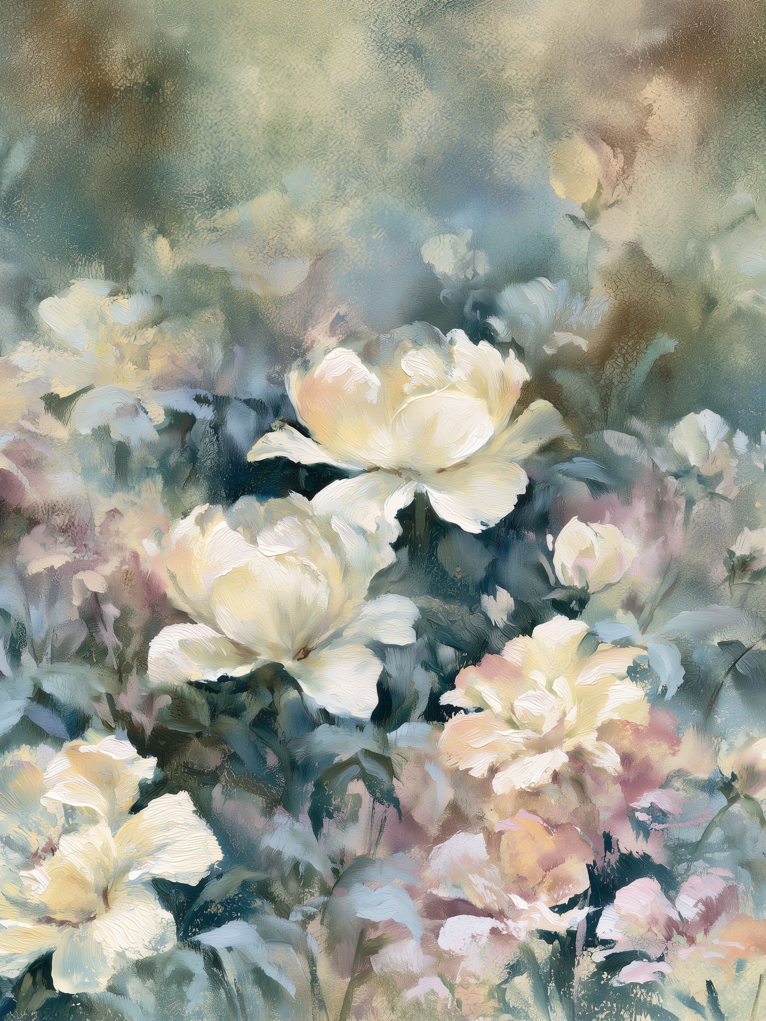 Pastel Peonies Floral Print. poster detail